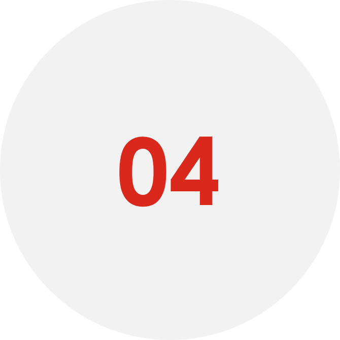 Círculo gris con un número 4 rojo